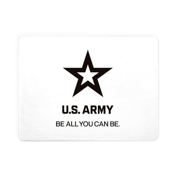 CafePress - U.S. Army Black Logo Tagline - Large Sherpa Fleece Throw Blanket 80" x 60"