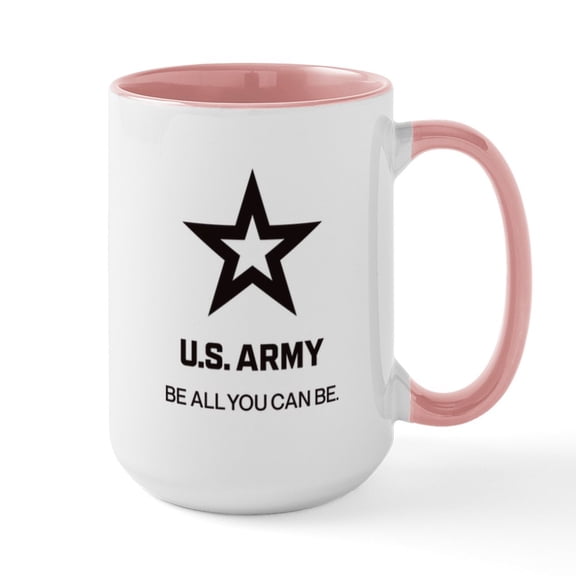 CafePress - U.S. Army® Black Logo Tagline Mugs - 15 oz Ceramic Large White Novelty Mug