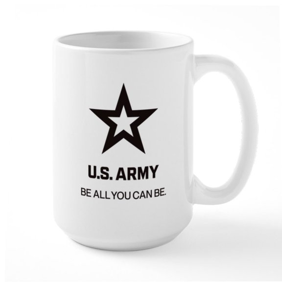 CafePress - U.S. Army® Black Logo Tagline Mugs - 15 oz Ceramic Large White Novelty Mug