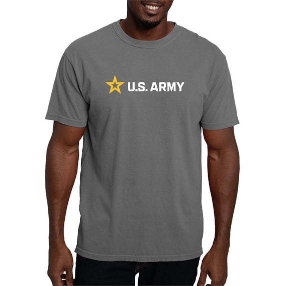 CafePress - U.S. Army® White And Gold Horizontal Logo T Shirt - Mens Comfort Colors Shirt