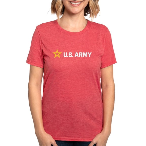 CafePress - U.S. Army® White And Gold Horizontal Logo T Shirt - Womens Tri-blend T-Shirt