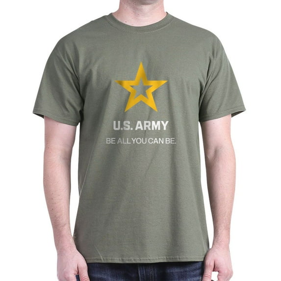 CafePress - U.S. Army® White And Gold Logo Tagline T Shirt - Men's Classic Graphic Cotton T-Shirt