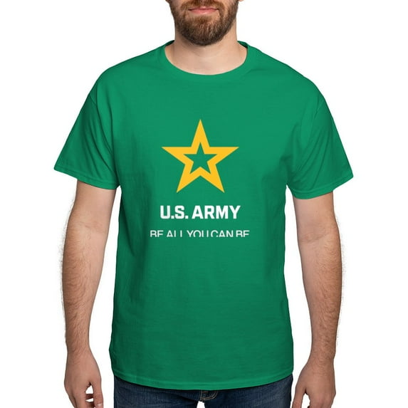CafePress - U.S. Army® White And Gold Logo Tagline T Shirt - Men's Classic Graphic Cotton T-Shirt