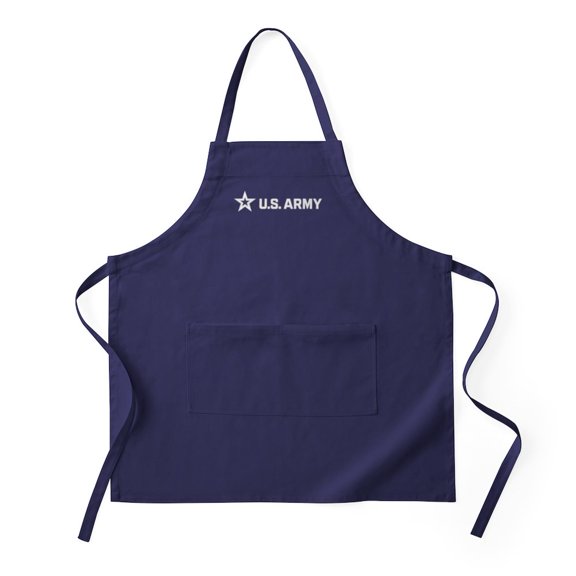 CafePress - U.S. Army White Horizontal Logo - Kitchen Apron with Pockets, Grilling Apron, Baking Apron