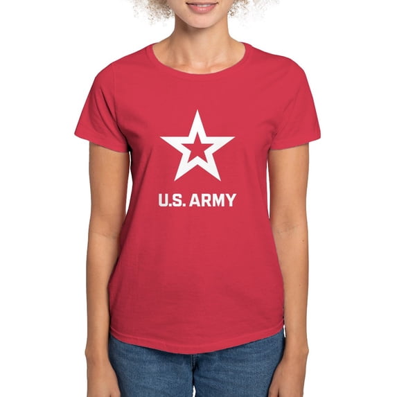 CafePress - U.S. Army® White Logo T Shirt - Women's Traditional Fit Dark T-Shirt