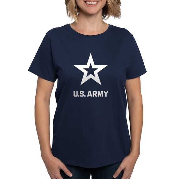 CafePress - U.S. Army® White Logo T Shirt - Women's Traditional Fit Dark T-Shirt