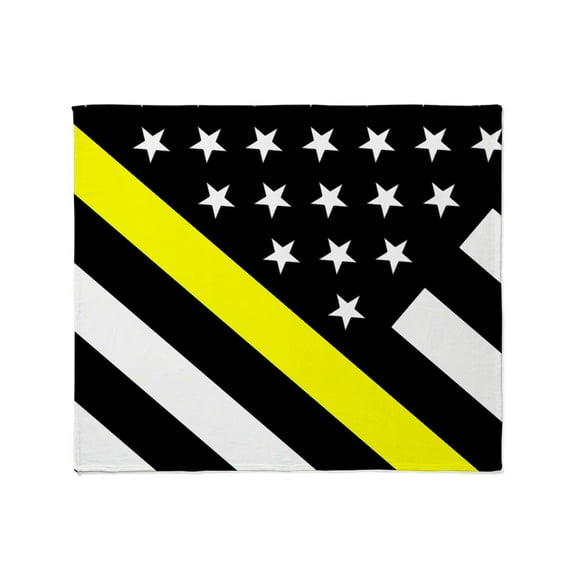 CafePress - U.S. Flag: Thin Yellow Line Throw Blanket - Soft Fleece Throw Blanket, 50"x60" for All Ages