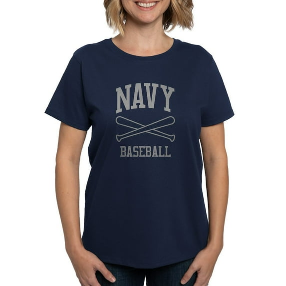 CafePress - U.S. Navy Baseball Women's Dark T Shirt - Women's Traditional Fit Dark T-Shirt