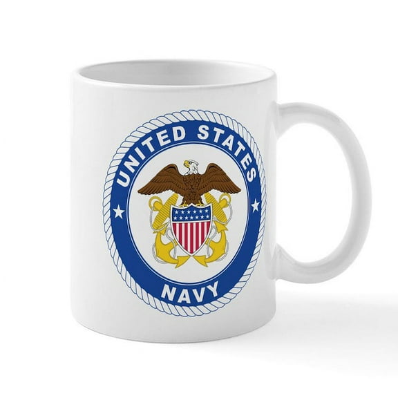 CafePress - U.S. Navy Emblem Mug - 11 oz Ceramic Mug - Novelty Coffee Tea Cup
