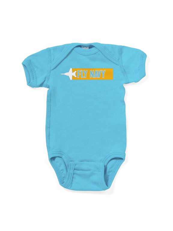 - U.S. Navy: Fly Navy (F 18) - Cute Infant Bodysuit Baby Romper - Size Newborn - 24 Months