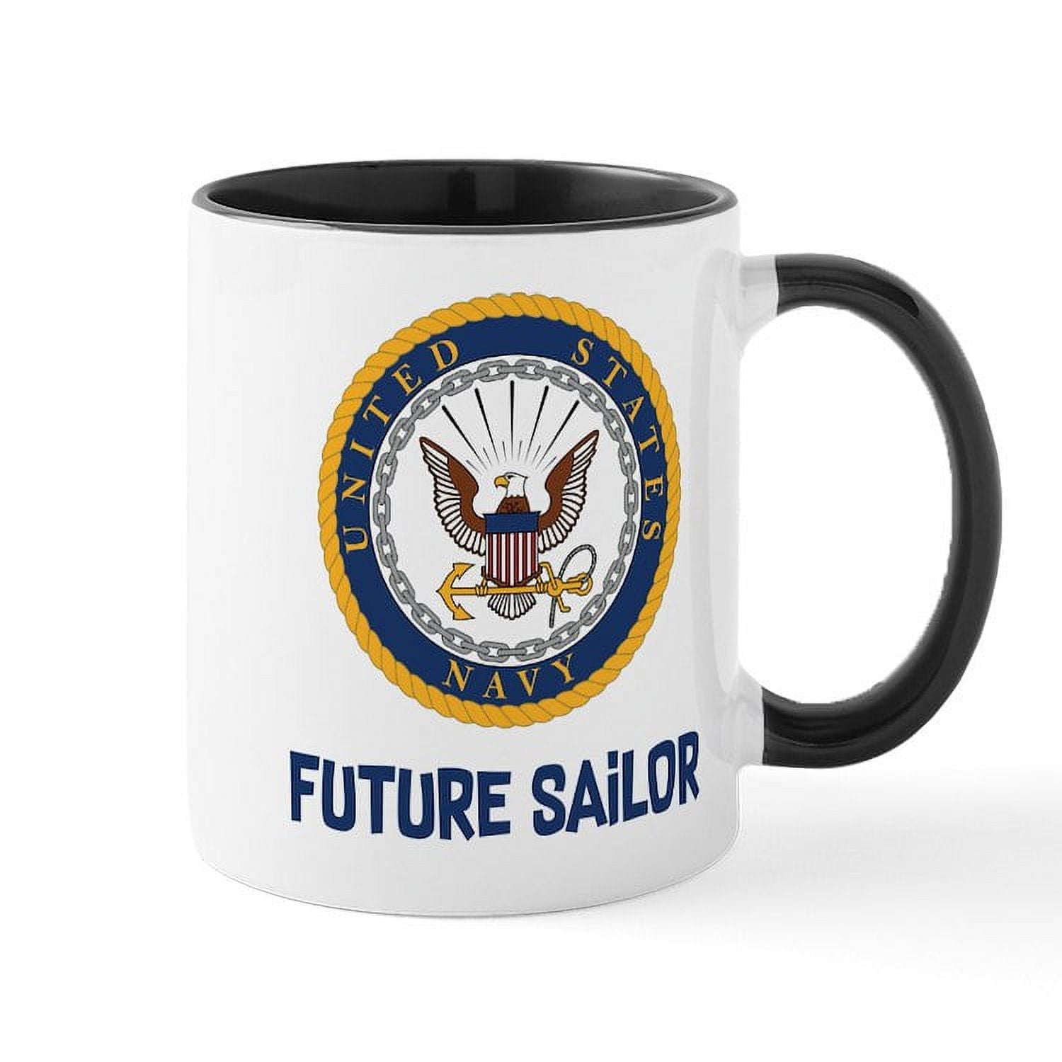 Military Themed Gift Mug CafePress US Navy 11 Oz Ceramic Coffee Mug -  Lead-Free, Dishwasher & Microwave Safe Military Gift Mug For Veterans