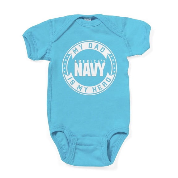CafePress - U.S. Navy My Dad Is My Hero Body Suit - Cute Infant Bodysuit Baby Romper - Size Newborn - 24 Months