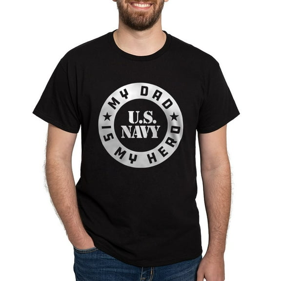 CafePress - U.S. Navy My Dad Is My Hero Dark T Shirt - Men's Classic Graphic Cotton T-Shirt