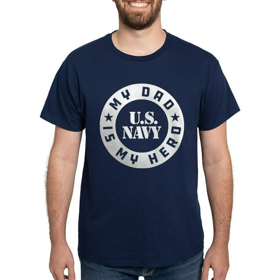 CafePress - U.S. Navy My Dad Is My Hero Dark T Shirt - Men's Classic Graphic Cotton T-Shirt