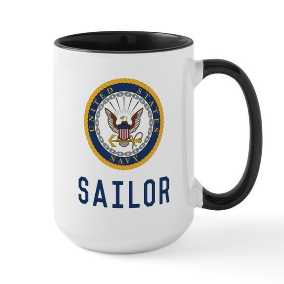 CafePress - U.S. Navy Sailor - 15 oz Ceramic Large White Novelty Mug