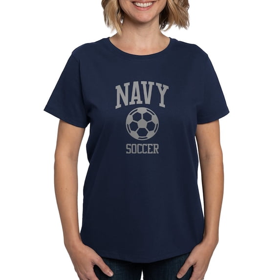 CafePress - U.S. Navy Soccer Women's Dark T Shirt - Women's Traditional Fit Dark T-Shirt