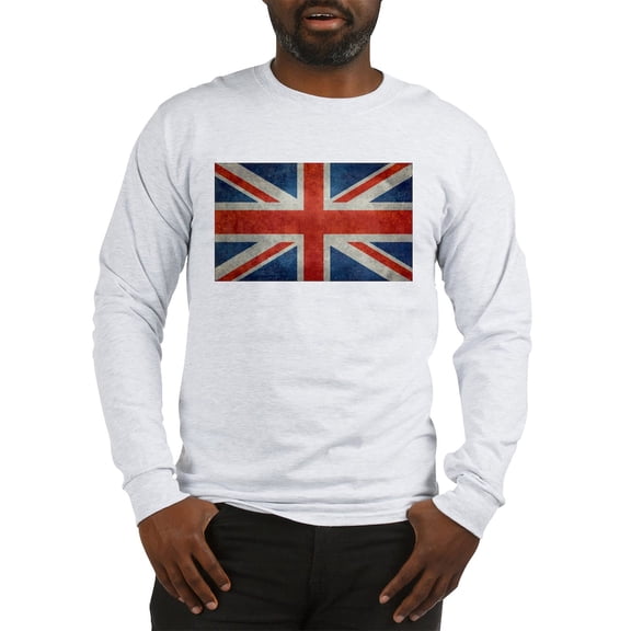 CafePress - UK British Union Jack Flag Ret Long Sleeve T Shirt - Unisex Cotton Long Sleeve T-Shirt
