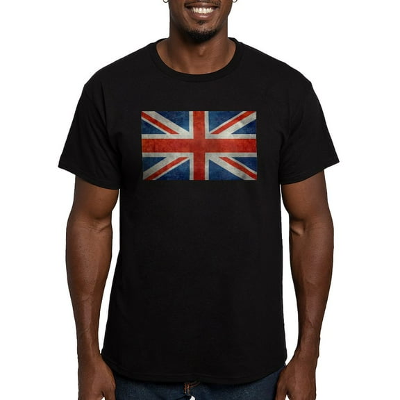 CafePress - UK British Union Jack Flag Retro Style 3:5 T Shirt - Men's Fitted T-Shirt