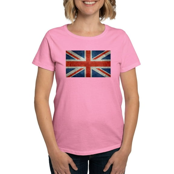 CafePress - UK British Union Jack Flag Retro Style 3:5 T Shirt - Women's Traditional Fit Dark T-Shirt