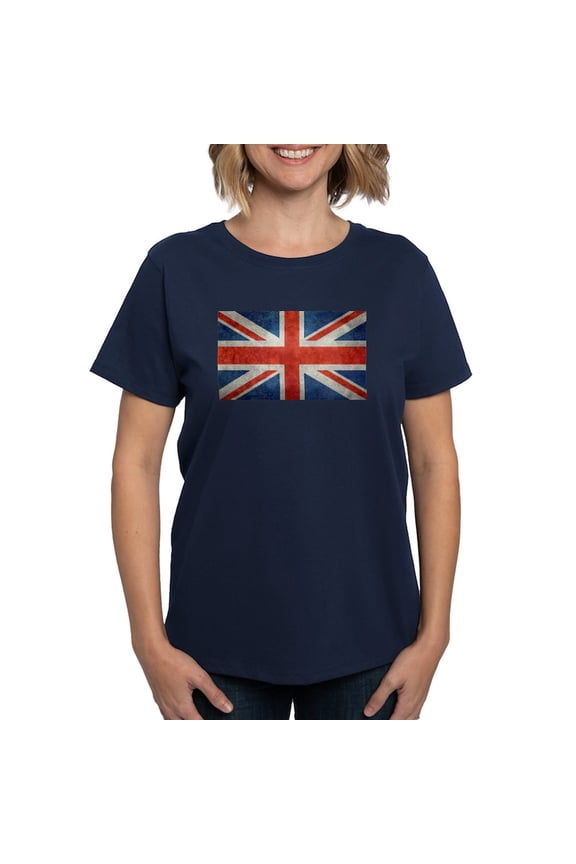 - UK British Union Jack Flag Retro Style 3:5 T Shirt - Women's Traditional Fit Dark T-Shirt