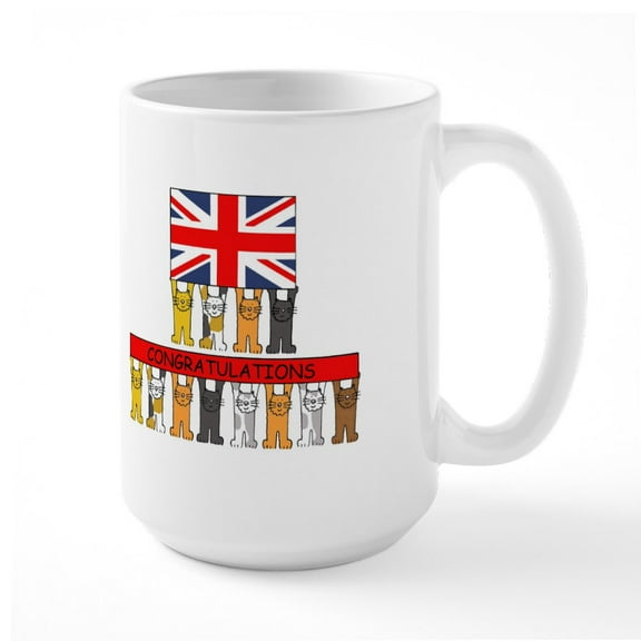 CafePress - UK Citizenship Congratulations 15 Oz Ceramic Large - 15 oz Ceramic Large White Novelty Mug