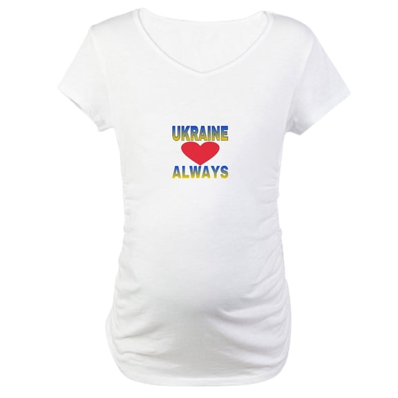 CafePress - UKRAINE ALWAYS Maternity T Shirt - Cotton Maternity T-shirt, Cute & Funny Pregnancy Tee