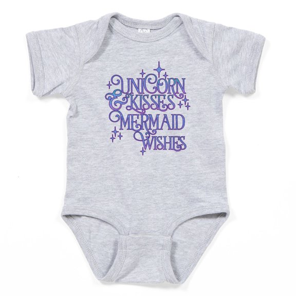 CafePress - UNICORN KISSES And MERMAID WISHES Body Suit - Cute Infant Bodysuit Baby Romper - Size Newborn - 24 Months