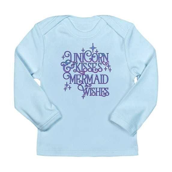 CafePress - UNICORN KISSES And MERMAID WISHES Long Sleeve T Sh - Long Sleeve Infant T-Shirt