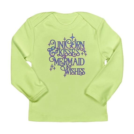 CafePress - UNICORN KISSES And MERMAID WISHES Long Sleeve T Sh - Long Sleeve Infant T-Shirt