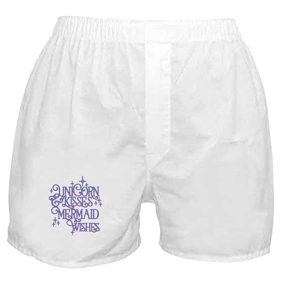 CafePress - UNICORN KISSES And MERMAID WISHES Men's Boxer Shor - Men's Novelty Boxer Shorts
