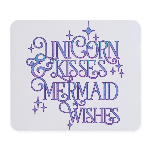 CafePress - UNICORN KISSES And MERMAID WISHES - Non-slip Rubber Mousepad, Gaming Mouse Pad
