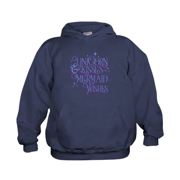 CafePress - UNICORN KISSES And MERMAID WISHES Sweatshirt - Kids Hooded Sweatshirt, Classic Hoodie