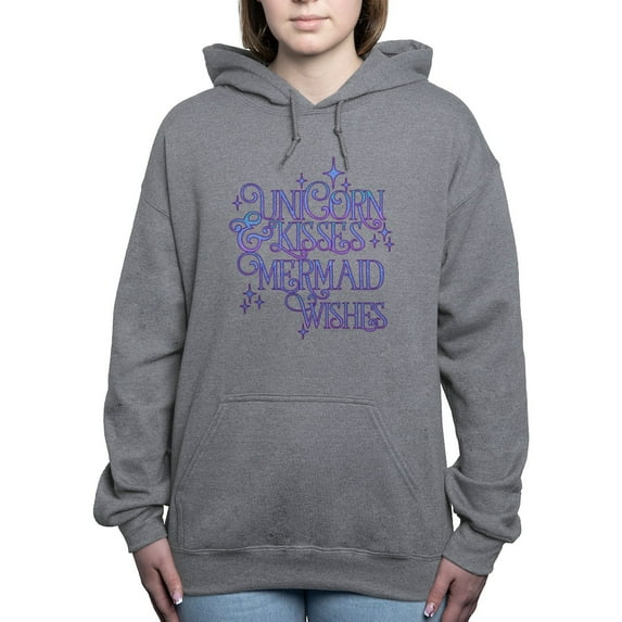 CafePress - UNICORN KISSES And MERMAID WISHES Sweatshirt - Pullover Hoodie, Classic & Comfortable Hooded Sweatshirt