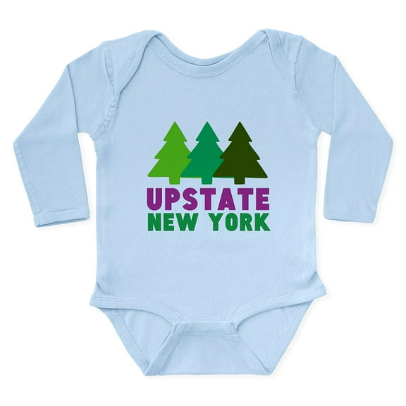 CafePress - UPSTATE NEW YORK (PINE Long Sleeve Infant Bodysuit - Long Sleeve Cotton Baby Bodysuit