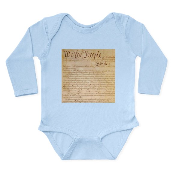 CafePress - US CONSTITUTION Body Suit - Long Sleeve Cotton Baby Bodysuit