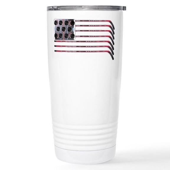 CafePress - US Hockey Flag Stainless Steel Travel Mug - Insulated Stainless Steel Travel Tumbler 20 oz.