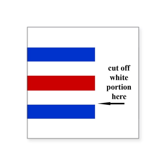 CafePress - US Naval Flag Code Charlie Sticker - Square Sticker 3" x 3"