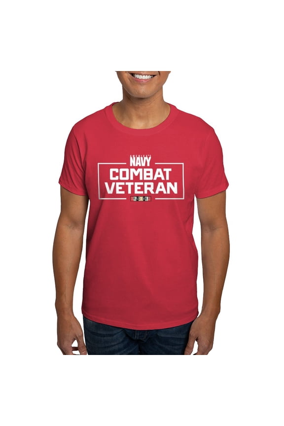 - US Navy Combat Veteran Dark T Shirt - Men's Classic Graphic Cotton T-Shirt