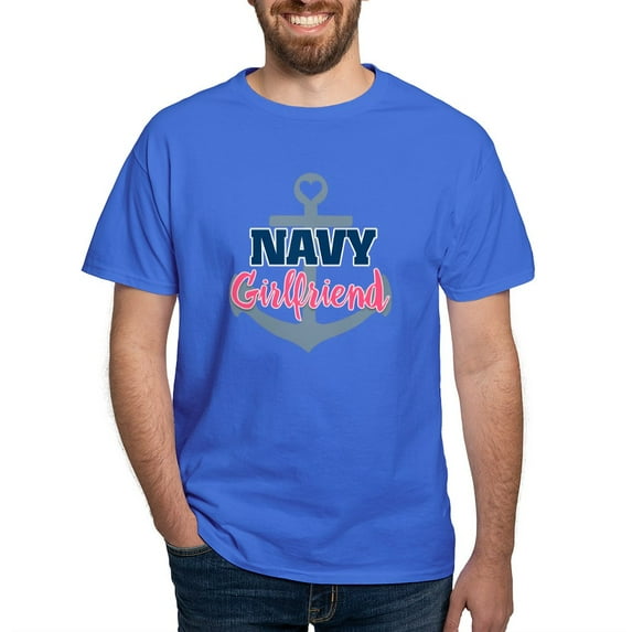 CafePress - US Navy Girlfriend Dark T Shirt - Men's Classic Graphic Cotton T-Shirt