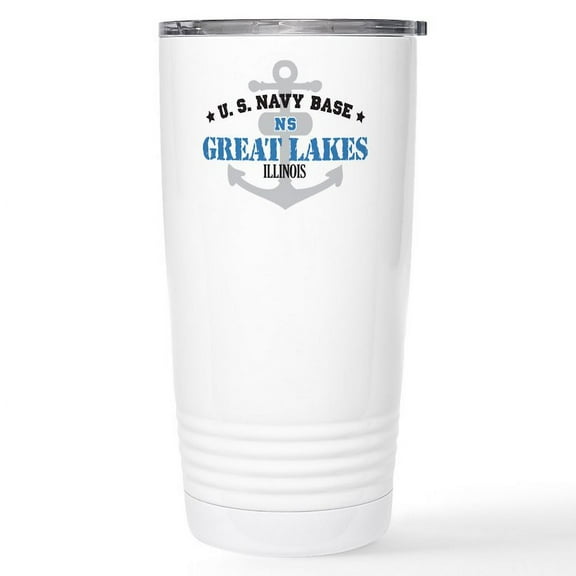 CafePress - US Navy Great Lakes Base Stainless Steel Travel Mu - Insulated Stainless Steel Travel Tumbler 20 oz.