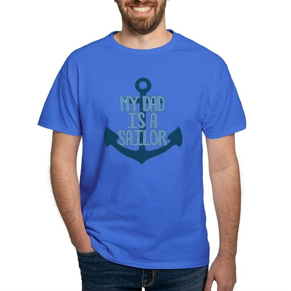CafePress - US Navy My Dad Is A Sailor Dark T Shirt - Men's Classic Graphic Cotton T-Shirt