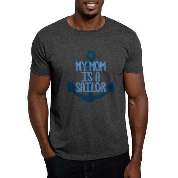 CafePress - US Navy My Mom Is A Sailor Dark T Shirt - Men's Classic Graphic Cotton T-Shirt