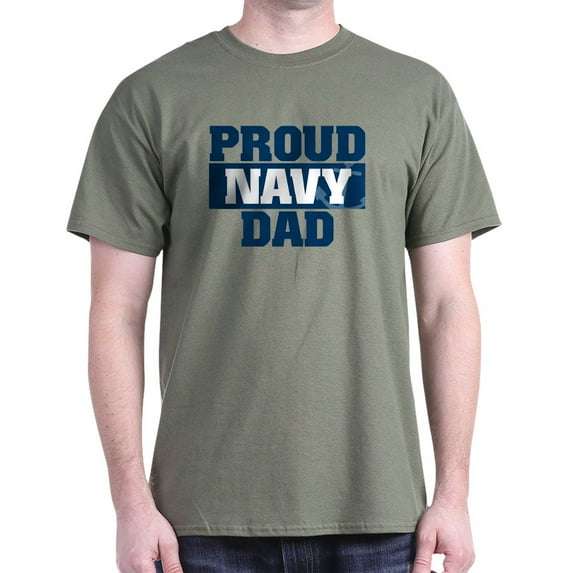 CafePress - US Navy Proud Navy Dad Dark T Shirt - Men's Classic Graphic Cotton T-Shirt