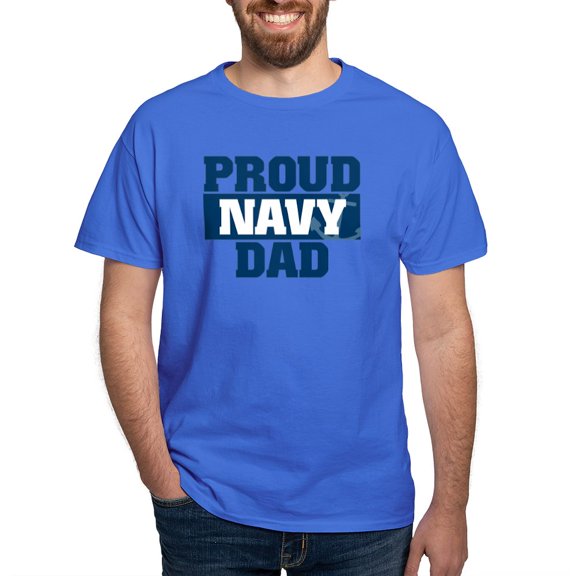 CafePress - US Navy Proud Navy Dad Dark T Shirt - Men's Classic Graphic Cotton T-Shirt