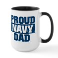 thumbnail image 1 of CafePress - US Navy Proud Navy Dad Large Mug - 15 oz Ceramic Large White Novelty Mug, 1 of 4