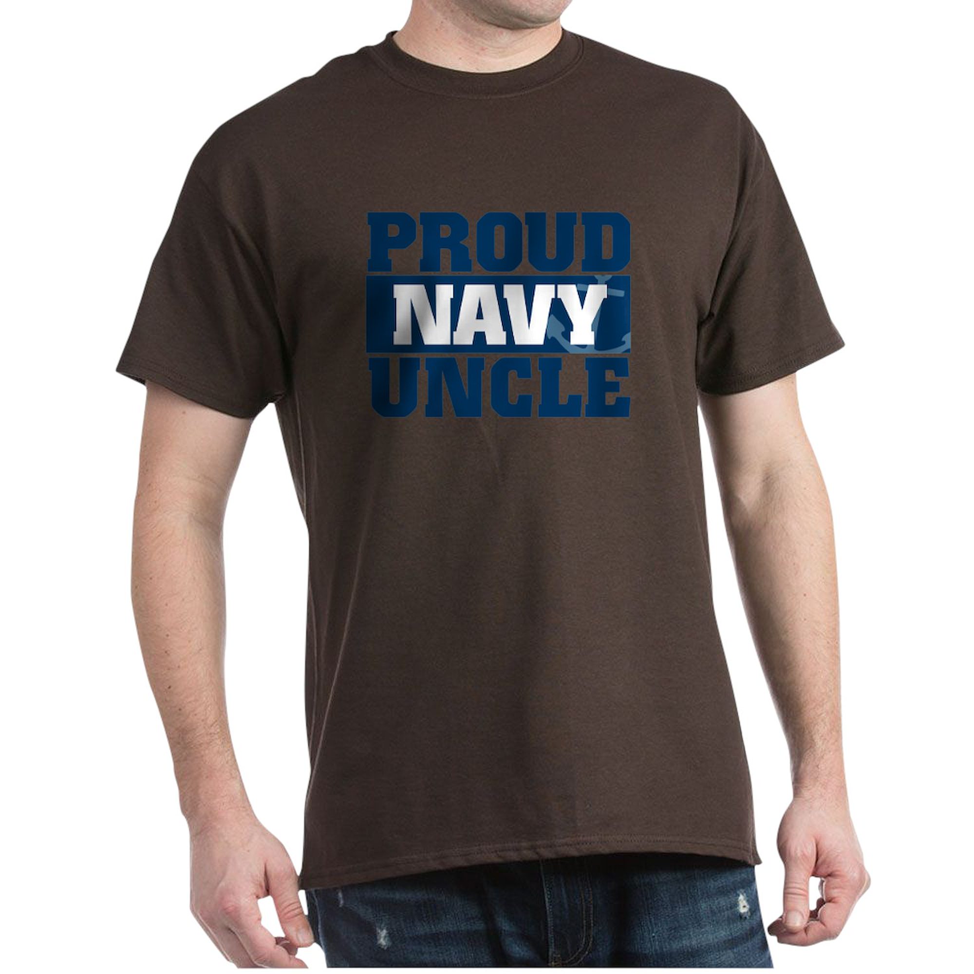 CafePress - US Navy Proud Navy Uncle Dark T Shirt - 100% Cotton T-Shirt - image 1 of 4