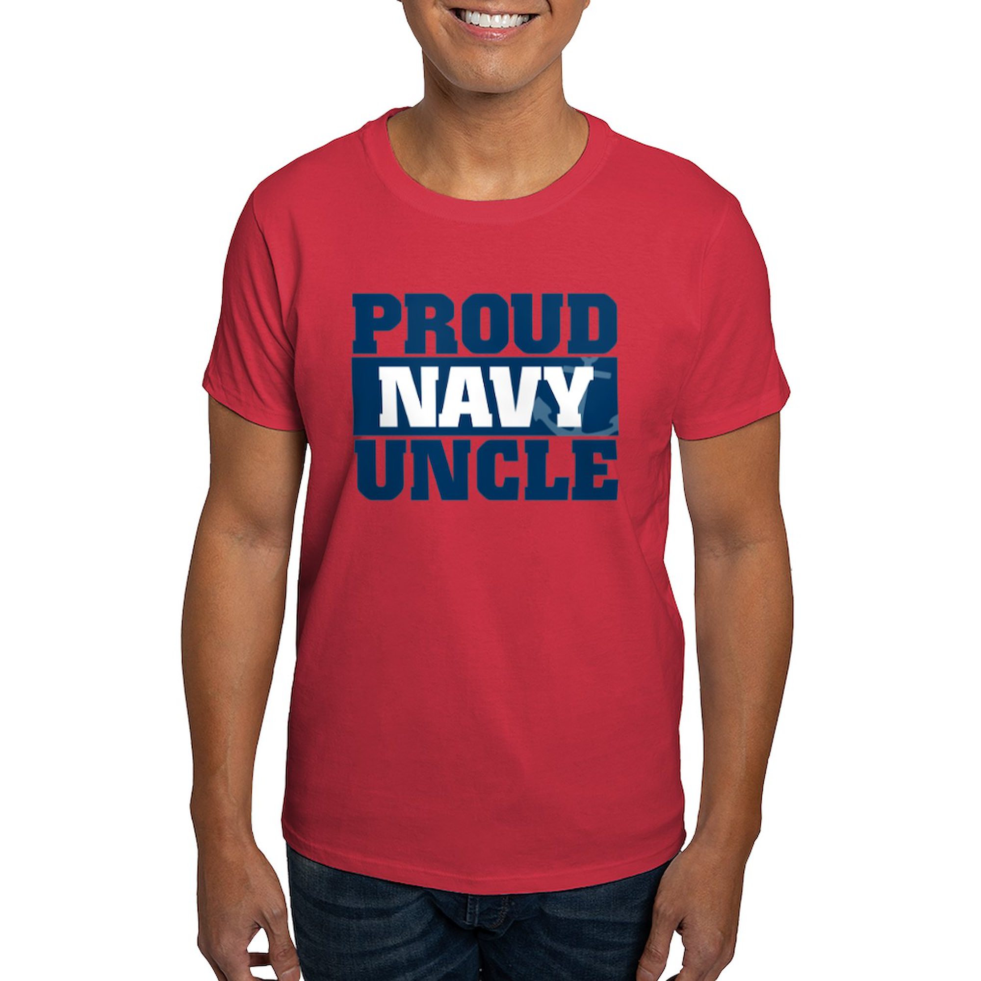 CafePress - US Navy Proud Navy Uncle Dark T Shirt - 100% Cotton T-Shirt - image 1 of 4