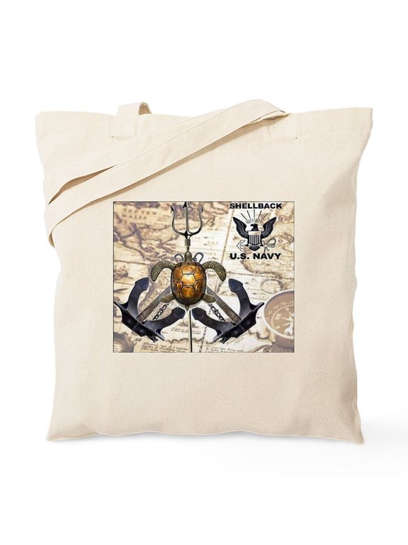 - US Navy Shellback Tote Bag - Unisex Canvas Tote Bag, Beige, 1-Piece