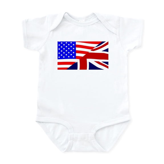 CafePress - USA And UK Flags Body Suit - Baby Light Bodysuit, Size Newborn - 24 Months