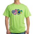 thumbnail image 1 of CafePress - USA Brazil Heart Flags T Shirt - Light T-Shirt - CP, 1 of 4